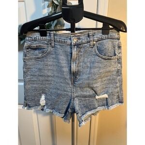 EUC Celebrity Pink high rise cut off distressed stretch shorts Junior Size 15/32